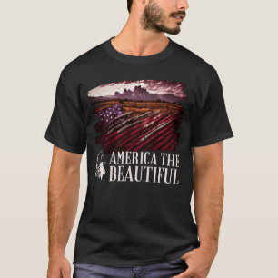 Camiseta American Flag Western Patriotic Montana Beauful