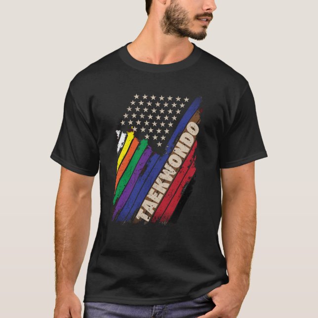 Camiseta American Flag White Black Belt Colors (Frente)