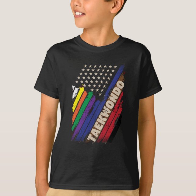 Camiseta American Flag White Black Belt Colors (Frente)