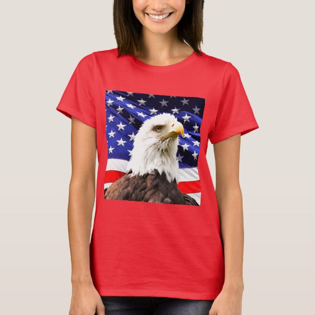 Camiseta American Flag with Bald Eagle (Frente)