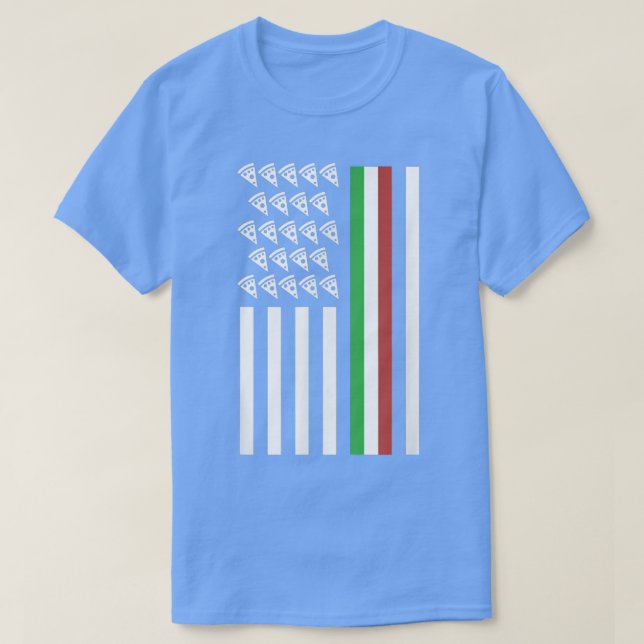 Camiseta American Flag With Pizza Funny Italy Italian Pride (Frente do Design)