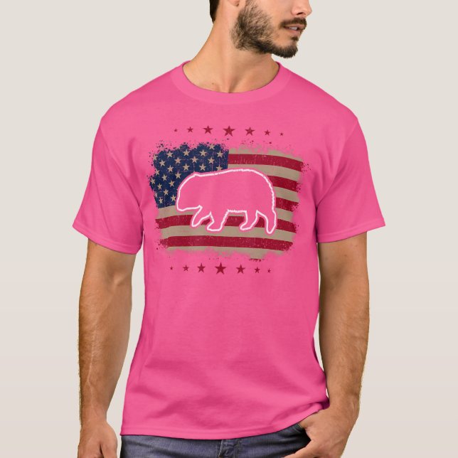 Camiseta American Flag Wombat (Frente)