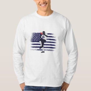 Camiseta American Football Fan Jersey Shirt USA Flag