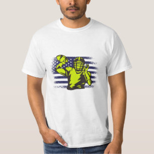 Camiseta American Football Fan Jersey Shirt USA Flag