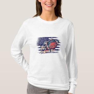 Camiseta American Football Fan Jersey Shirt USA Flag