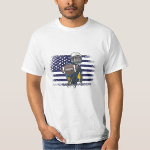 Camiseta American Football Fan Jersey Shirt USA Flag