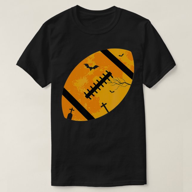 Camiseta American Football Halloween Costume Gift Moon Bats (Frente do Design)