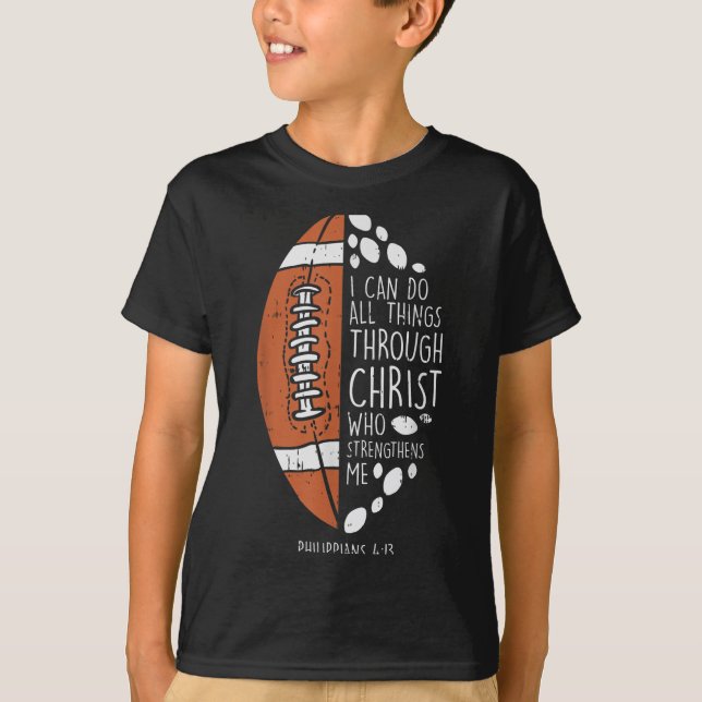 Camiseta American Football I Can Do Things Bible God Jesus  (Frente)
