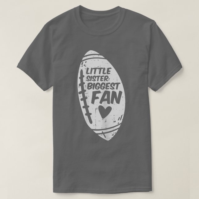 Camiseta American Football Little Sister Biggest Fan Family (Frente do Design)