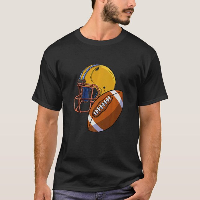Camiseta American Football Team  Men Football Helmet & Ball (Frente)