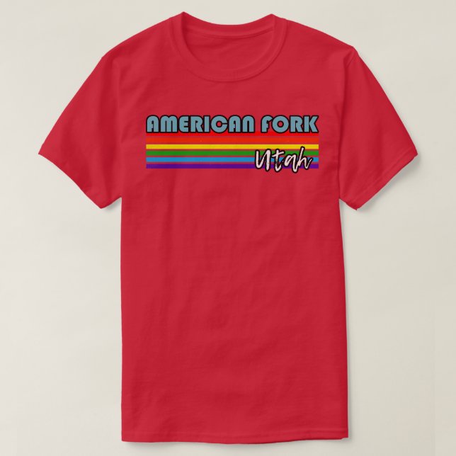 Camiseta American Fork Utah Pride American Fork LGBT Gift (Frente do Design)