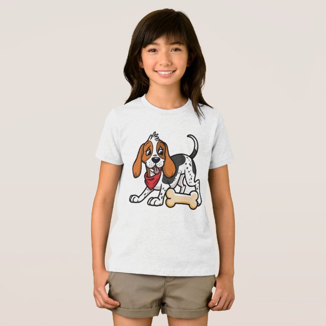 Camiseta American Foxhound - Osso na mente (Frente Completa)