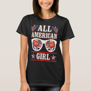 Camiseta American Girl Retro Love Heart Trump Usa American