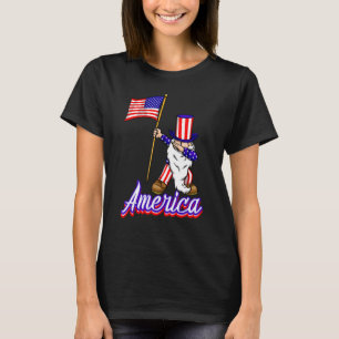 Camiseta American Gnome Women Independence America Flag Lo