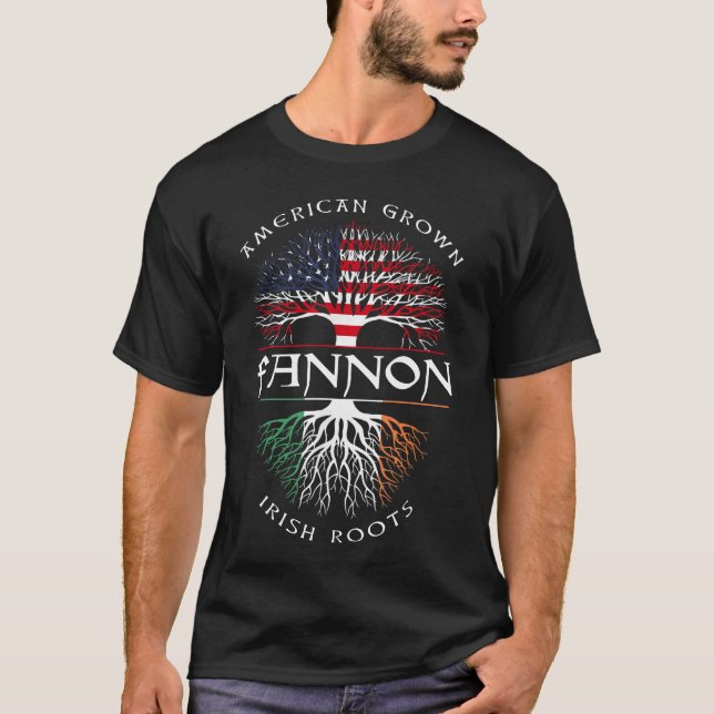 Camiseta American Groots Irish Roots FANNON Irish Name (Frente)