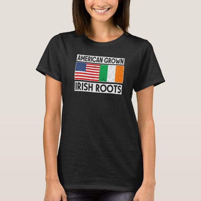 Camiseta American Groove Irish Roots Dia de São Patrício Ir (Frente)