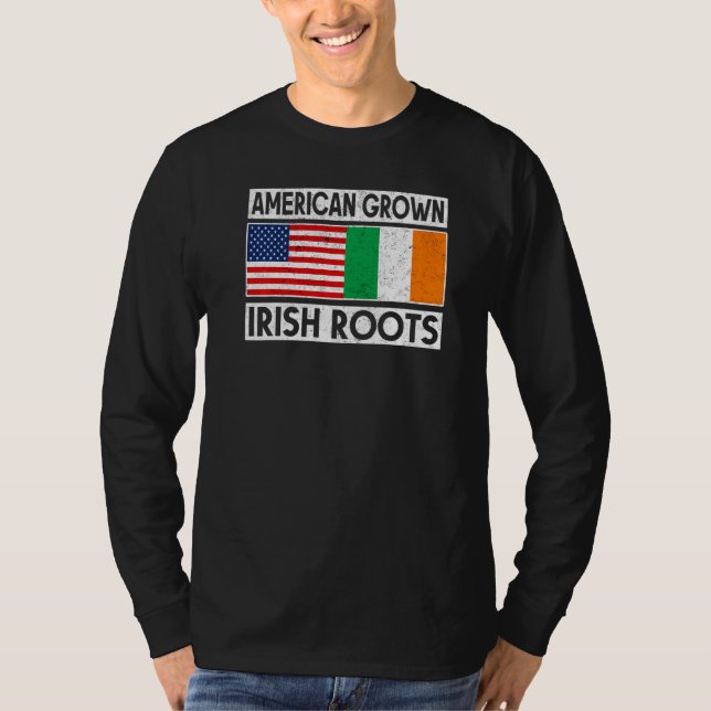 Camiseta American Groove Irish Roots Dia de São Patrício Ir (Frente)