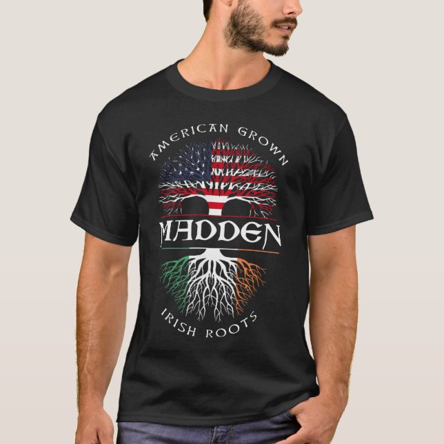 Camiseta American Groove Irish Roots MADDEN Irish Name (Frente)