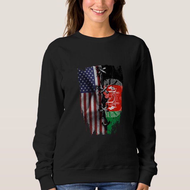 Camiseta American Grown Afghan Roots USA Afghanistan Flag (Frente)