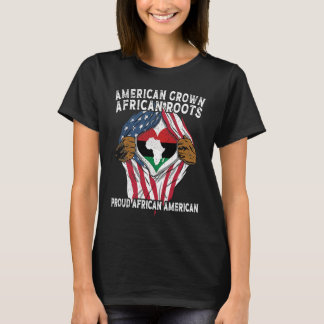 Camiseta American Grown African Roots USA African Flag Patr
