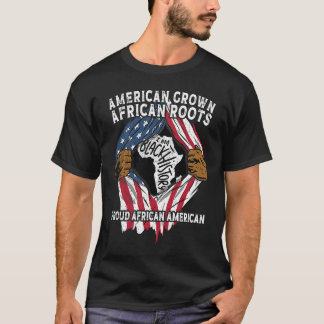 Camiseta American Grown African Roots USA African Flag Patr