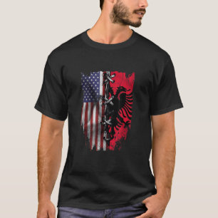 Camiseta American Grown Albânia Roota EUA Bandeira Albanesa