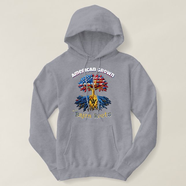 Camiseta American Grown - Bajan Roots Hoodie (Frente do Design)