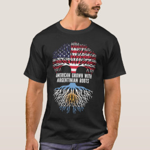 Camiseta American Grown com bandeira argentina roots USA
