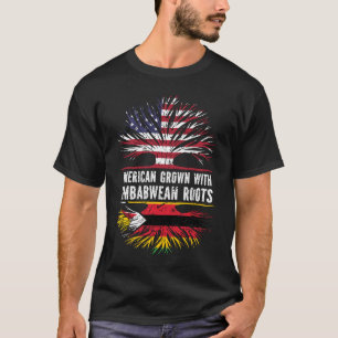 Camiseta American Grown com bandeira do Zimbábue Roots USA