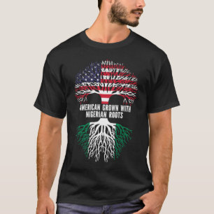 Camiseta American Grown com bandeira nigeriana de Raízes no