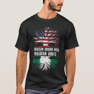Camiseta American Grown com bandeira nigeriana de Raízes no