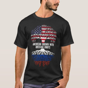 Camiseta American Grown com bandeira russa Roots USA