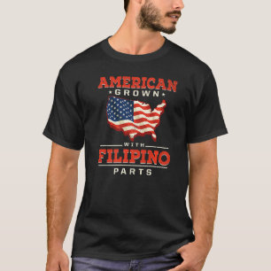 Camiseta American Grown com Filipino Parts Patriotic Phili
