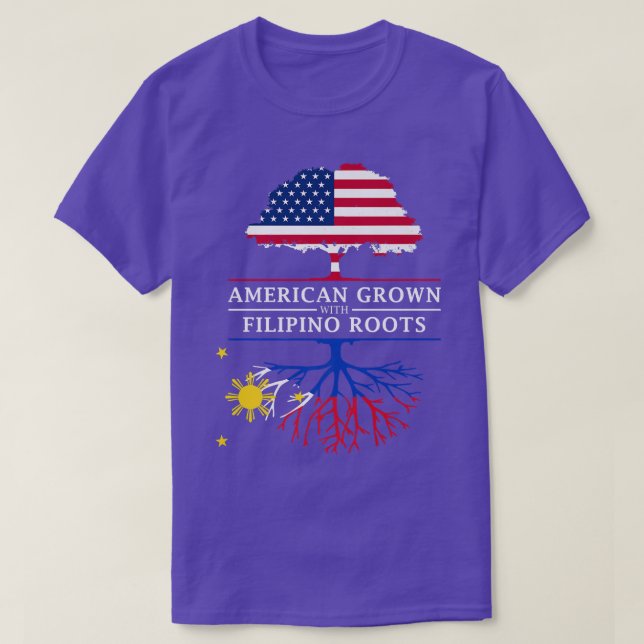 Camiseta American Grown com Filipino Roots Filipinas  (Frente do Design)