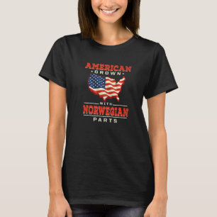 Camiseta American Grown com Partes Norueguesas Patrióticas 