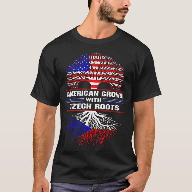 Camiseta American Grown com Raízes Checas (Frente)