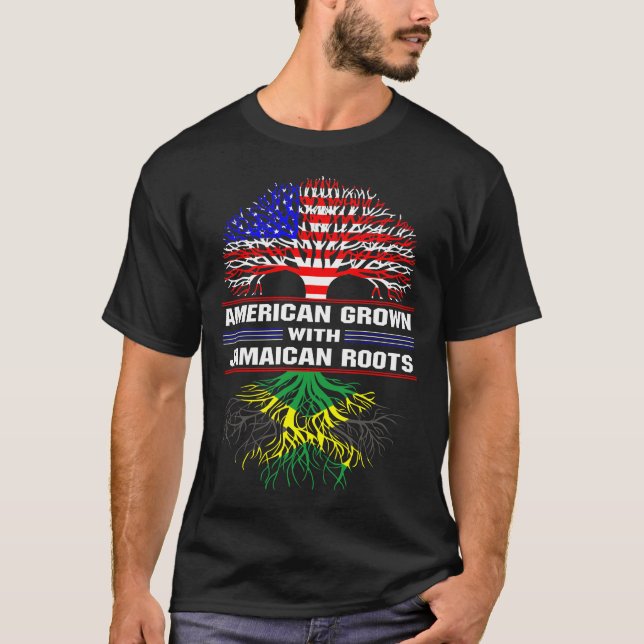 Camiseta American Grown com Raízes jamaicanas (Frente)