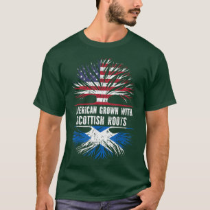 Camiseta American Grown com Scottish Roots USA Flag Scotla
