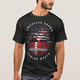 Camiseta American Grown Danish Roots Denmark Flag