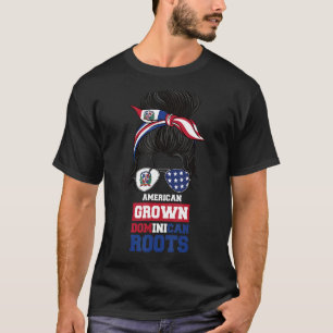 Camiseta American Grown Dominican Roots USA República Domin