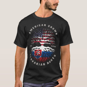 Camiseta American Grown Eslovakian Roots Eslováquia Bandeir