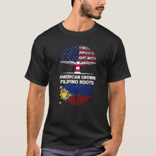 Camiseta American Grown Filipino Roots USA Filipinas Ance