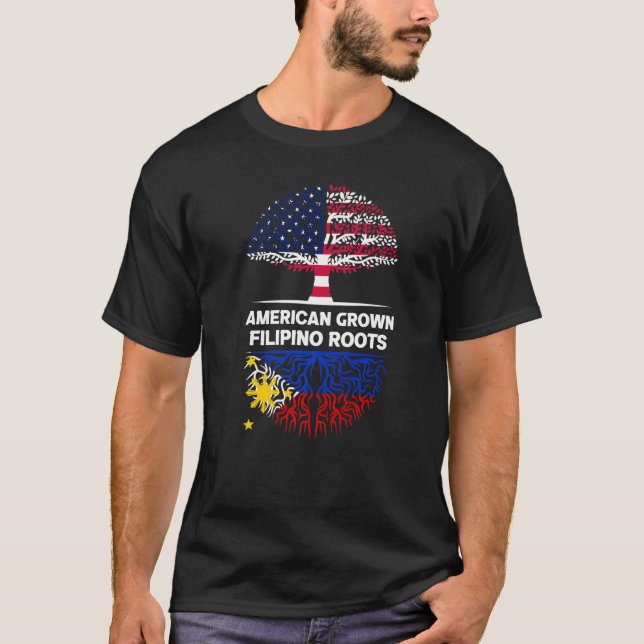 Camiseta American Grown Filipino Roots USA Filipinas Ance (Frente)