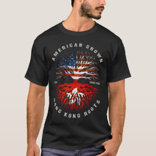 Camiseta American Grown Hong Kong Roota Bandeira de Hong Ko