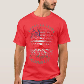 Camiseta American Grown Hungarian Roots USA Hungary Flag He