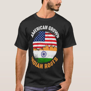 Camiseta American Grown Indian Roots Vintage Flags for Men