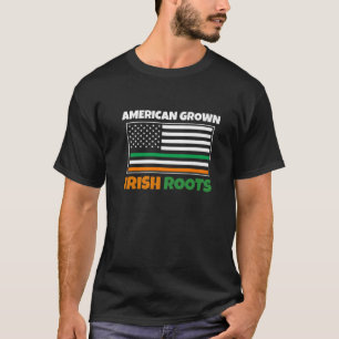 Camiseta American Grown Irish Roots Flag Ruas Engraçadas.