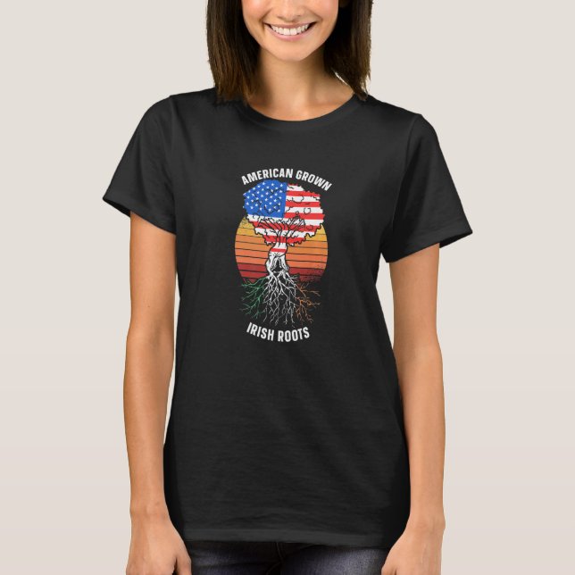 Camiseta American Grown Irish Roots Ireland Family Usa A (Frente)