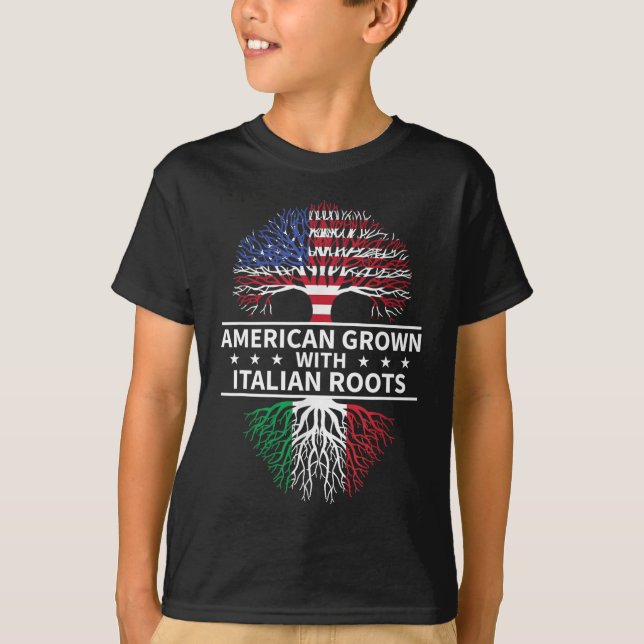 Camiseta American Grown Italiana Roots Itália (Frente)