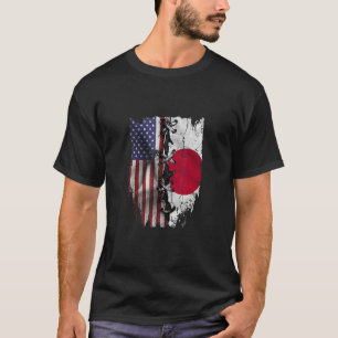 Camiseta American Grown Japonês Roots USA Japan Flag